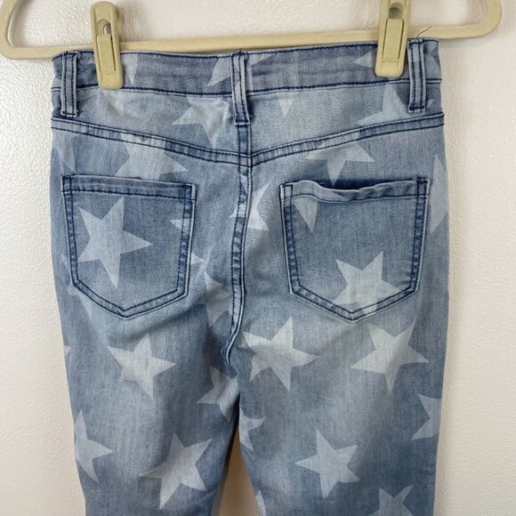 Easel Star Print Distressed Denim Jeans Size Small - Picture 9 of 9